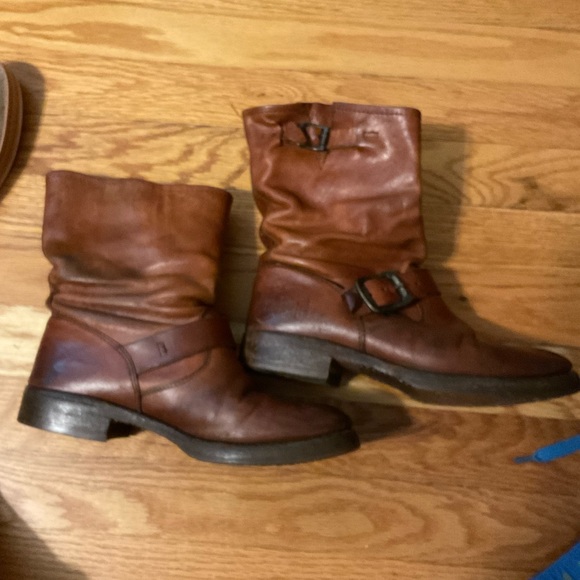Frye Shoes Frye Boots Leather Midcalf Size 7 Stacked Heel Poshmark